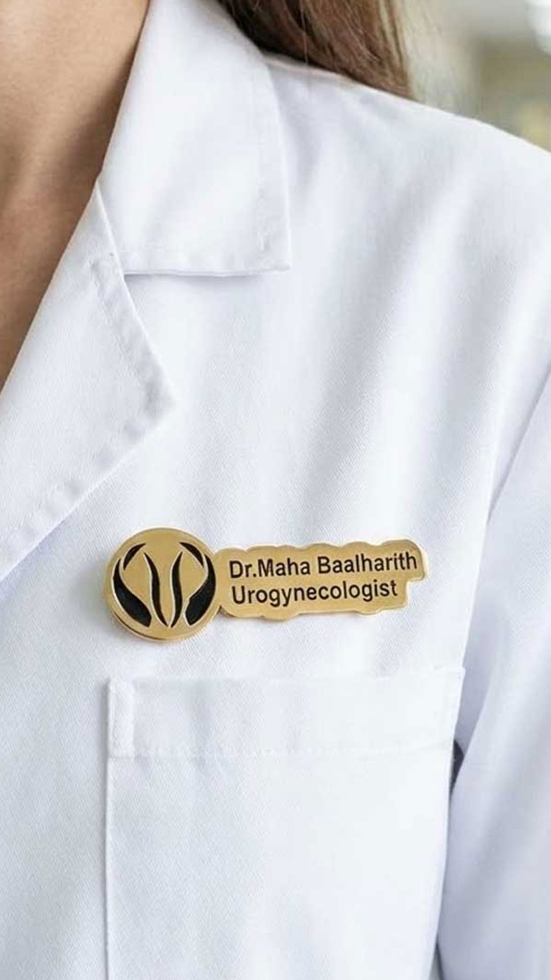 Matte gold executive name badge